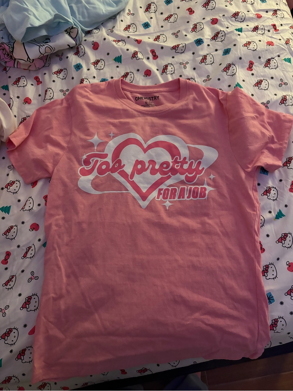 Chemistry Pink 'Too Pretty For A Job' Graphic Tee